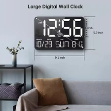 Large Digital LED Wall Clock Jumbo Display with Calendar Temperature Desk Clock