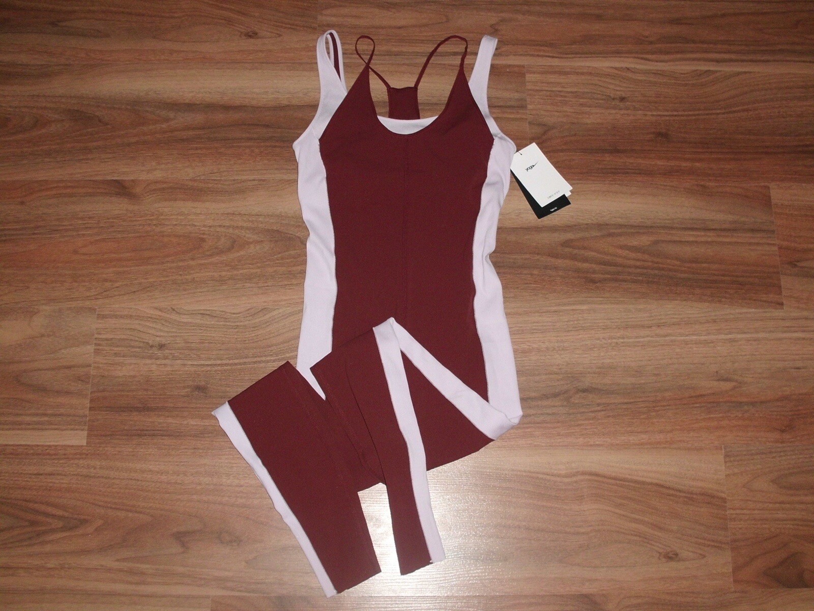 NWT Nike Women's Yoga Luxe Dri-Fit Tight 7/8 Brown Jumpsuit DM6998 217 XL RARE image 2