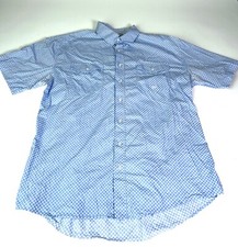 Roper Button-up Short Sleeve Shirt Blue Patterned Men's Size XL