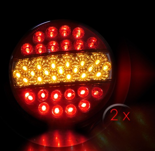 PAR DE LUCES TRASERAS LED 24 VOLTIOS LUCES TRASERAS HAMBURGUESA PARA REMOLQUE CAMIÓN SCANIA VOLVO - Imagen 4 de 8