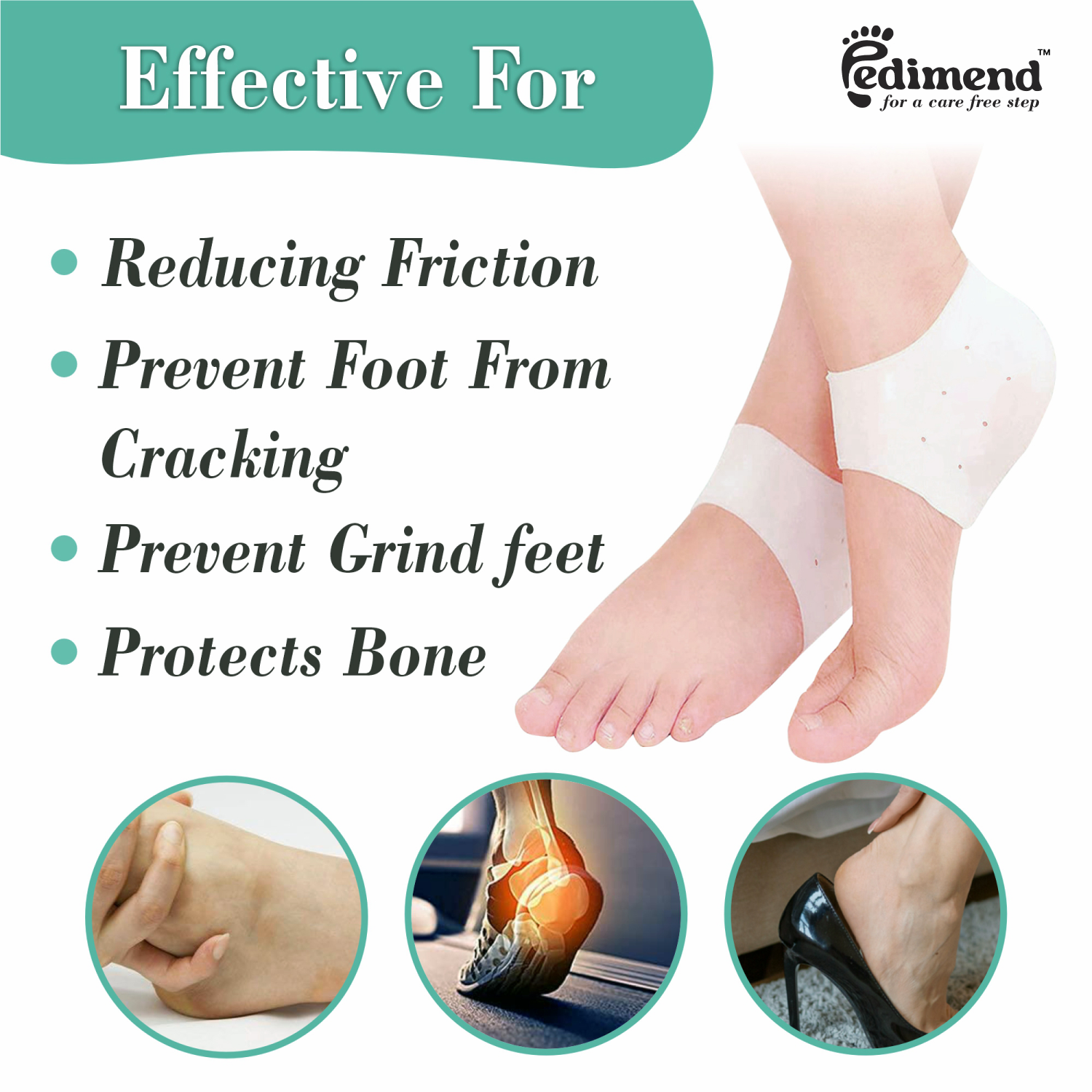 SAOLA PEDIMEND™ Gel Silicone Protezione Tallone per Prevenire Vesciche e Crepe sul Tallone UK