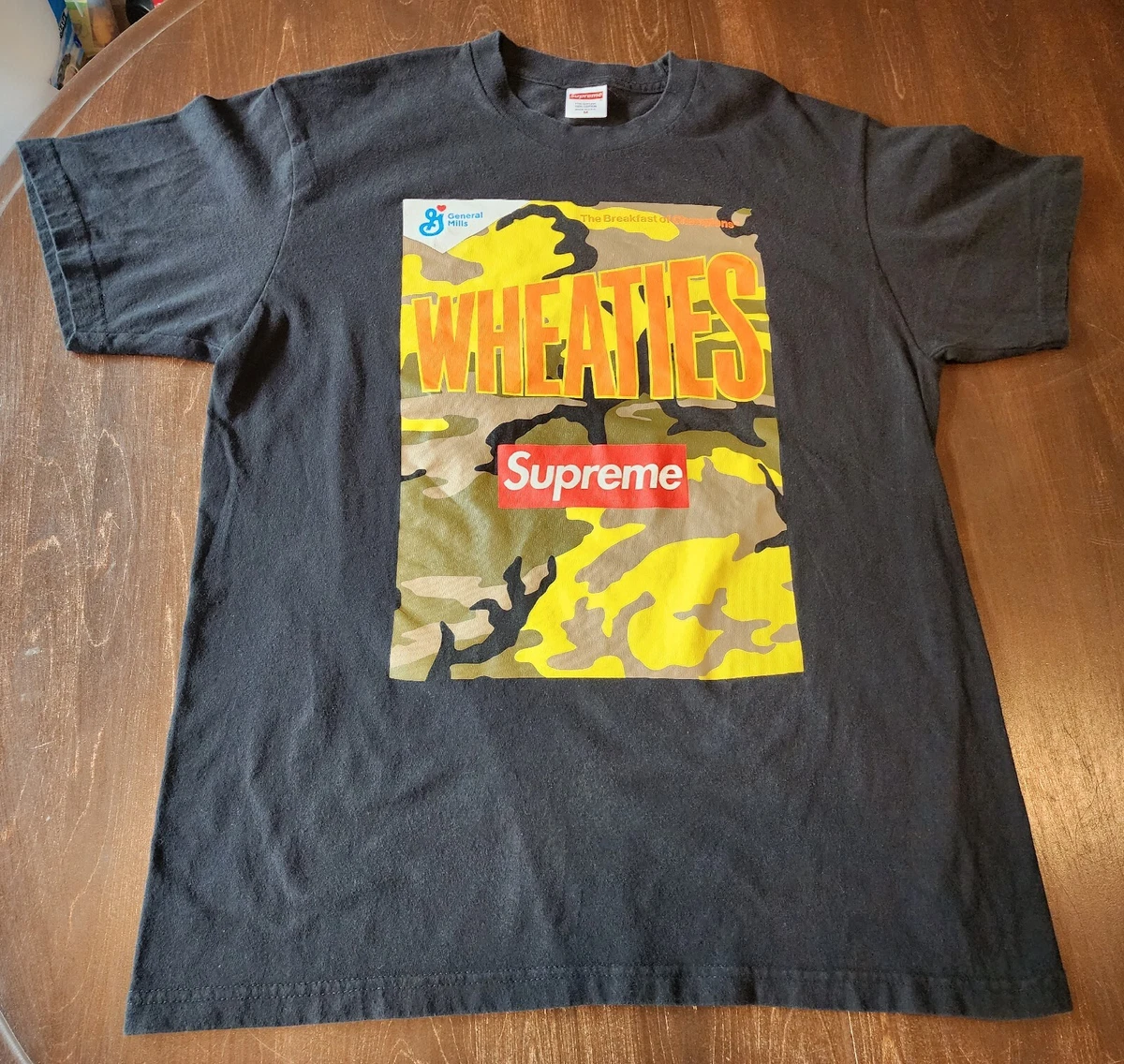 Supreme Wheaties Tee T Shirt Black Men's Size Medium