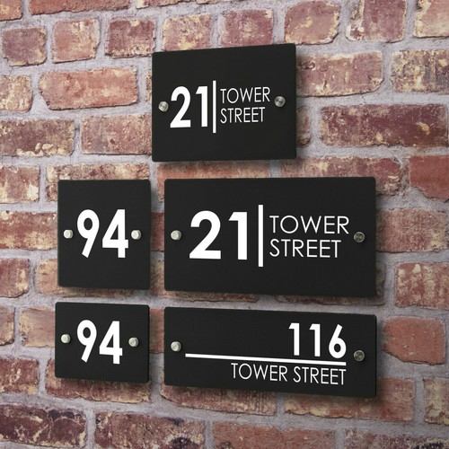 Señal de número de puerta de casa placa de pared dirección impresa personalizada moderna - Imagen 2 de 14