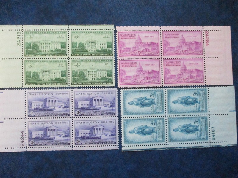 NATIONAL CAPITAL SESQUICENTENNIAL COLLECTION- plate blocks of 4 #989-992