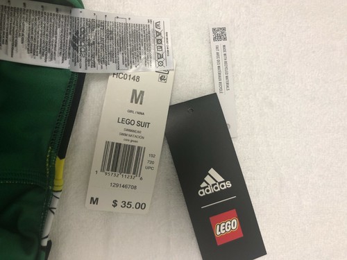 Adidas X Classic LEGO® Girls Swimsuit Size:US-M (UK11-12Y) Retail Price-$35 NEW! - Picture 8 of 9