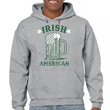 Irish American St Patrick's Day Sweatshirt Shamrock Shenanigans Beer Hoodie