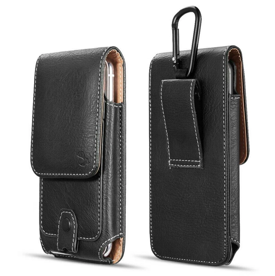 皮革袋皮带夹皮套防震外壳 保护套 适合 4.7" 5.5" 6.3 手机 — 第 3/4 张图片