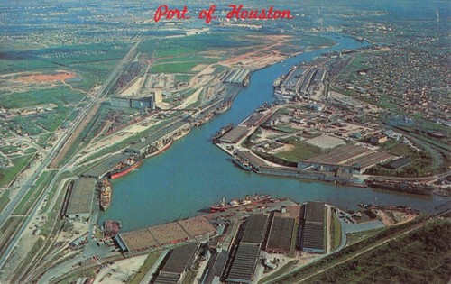 Houston, Texas Postcard Port of Houston Aerial View c 1961 C10