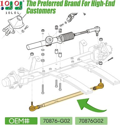 Golf Cart Tie Rod Assembly for EZGO TXT 2001-up Cart Parts