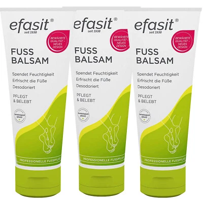 Efasit Baume Pour Les Pieds 75 ml Crème Hydratante Désodorisante Vegan Blanc - Photo 1/3