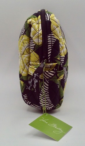 Vera Bradley Large Cosmetic Makeup Bag Vinyl Lined La Neon Rose Pattern NWT - Picture 4 of 9
