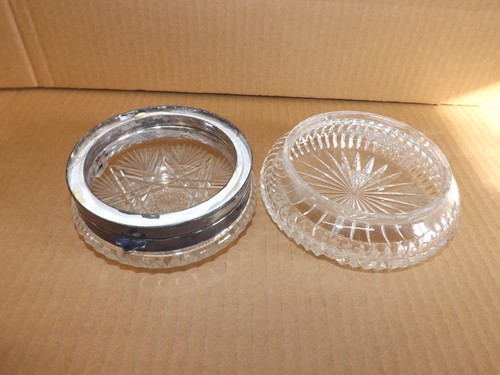 Antike ABP Brillantschliff Glas Klapp Schmuck Kommode Waschtisch Box reparaturbedürftig - Bild 5 von 11