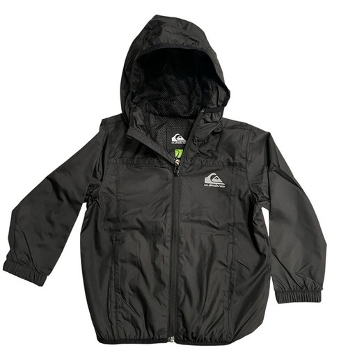 Quiksilver Boy's Black Charcoal Overcast Windbreaker Jacket Kid's Size 4 NWT - Picture 2 of 12