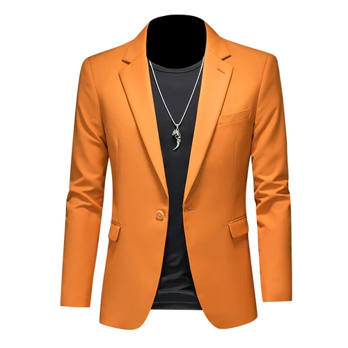 Herren Freizeit Business Slim Fit Formell Elegant Ein Knopf Blazer Jacke Anzug Mantel - Bild 38 von 38