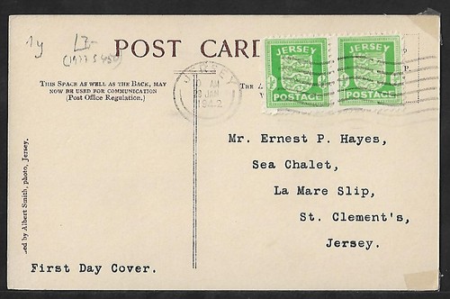 WWII TRIKOT LOCAL FDC 1d PREIS AUF SCHWIMMVEREIN PPC COVER 1942