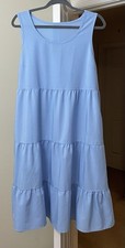 Artsy Dress Baby Blue Tiered Ruffle Sundress Coastal Bohemian Gypsy Women's XL
