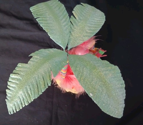 Gekitzelter rosa Flamingo unter der Palme Figur echte Federn *lesen - Bild 9 von 13