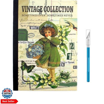 Vintage Scrapbooking Sticker Book for Adults - 800+ Washi Journaling Stickers...