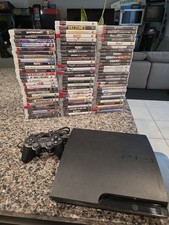 Huge Collection Of Games + Sony PlayStation 3 Slim 120GB Black Console  (Tested)