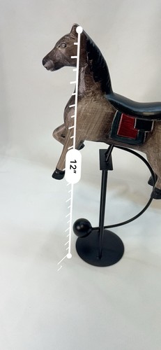 Hand Carved Wood Horse | Perpetual Motion Balancing Display | Vintage 12” High - Picture 24 of 24