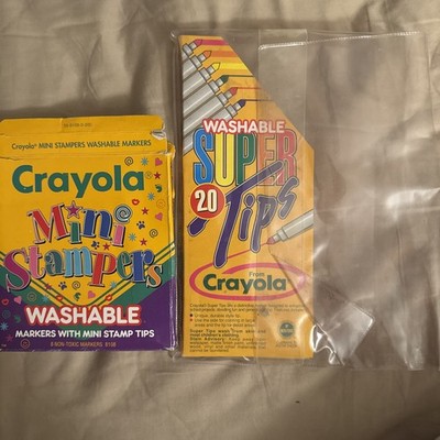 Vintage Crayola Washable Super Tips 20 & Mini Stampers *Empty Box No Markers*