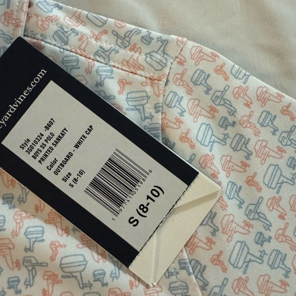 NWT Vineyard Vines Blue and Orange on the go Sankaty Polo prep Boys - Image 3 of 4