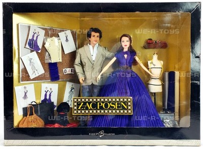 Zac Posen Barbie and Ken Doll Giftset Sewing Fashion Platinum