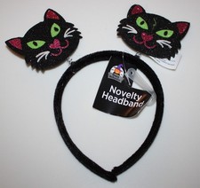 Novelty Cat Headband Halloween Black Glitter Cat Ears Spring Headband Adult Kids