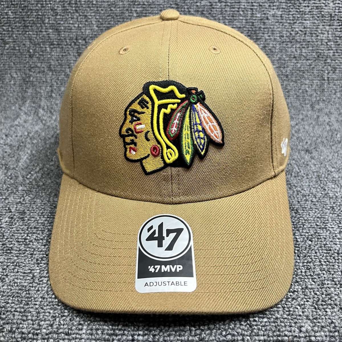 Chicago Blackhawks '47 MVP Snapback Hat Camel Brown NHL Adjustable Cap Kids 5