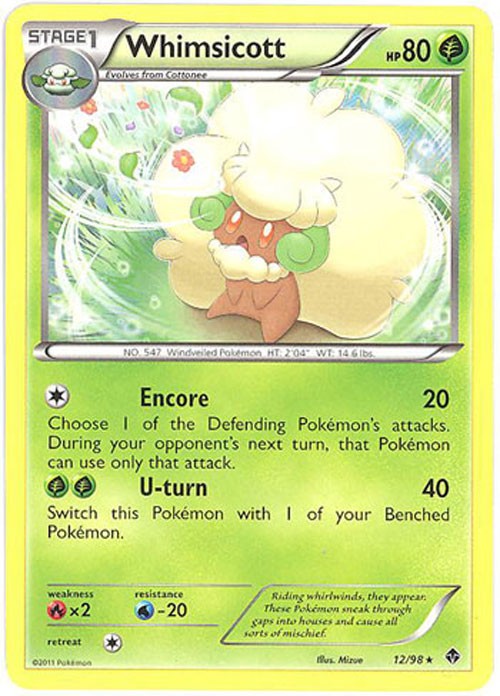 Pokemon Card - Emerging Powers 12/98 - WHIMSICOTT (rare) - NM