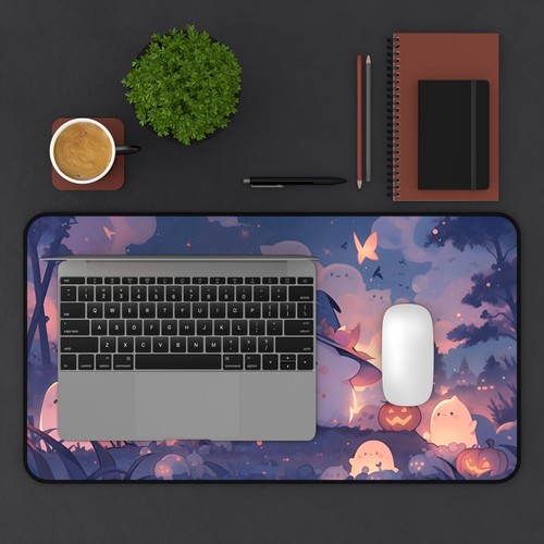 Enchanted Halloween Desk Mat | Cute Ghosts and Pumpkins | Office Decor - Afbeelding 7 van 11