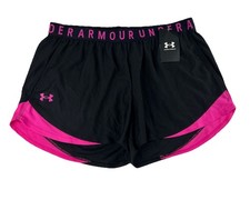 Women's Under Armour UA Play Up Twist Shorts 3.0/ Size L Loose Fit Black Pink
