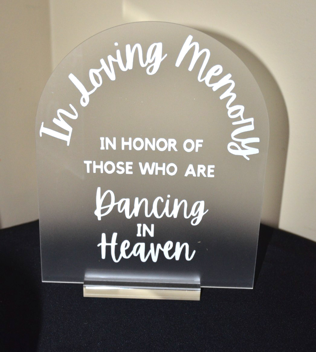 LOT 4 Acrylic Wedding Signs with stands  Favors Cards Photo Guest Book In Memory