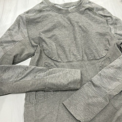 Top BLANQI para mujer gris manga larga contorno soporte deportivo capa base talla grande - Imagen 5 de 7