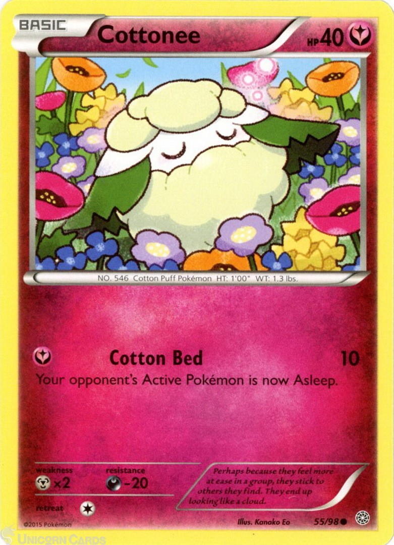 Cottonee 55/98 : Common Mint/Near Mint Pokemon Card : XY07: Ancient Origins