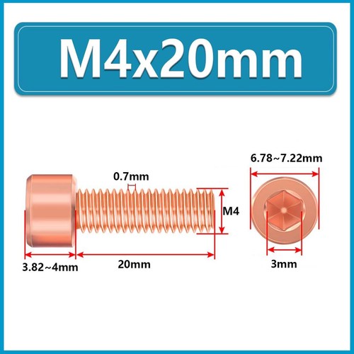 99% T2-Copper M3 M4 M5 ~ M12 Hexagon Socket Cap Allen Key Head Metric Bolts - Picture 29 of 83