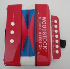 Woodstock Music Collection Kids Beginner Accordion Red Squeezebox