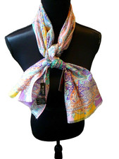 Etro Scarf Wrap Colorful Pink Etro Print Oblong Cotton Silk NWT