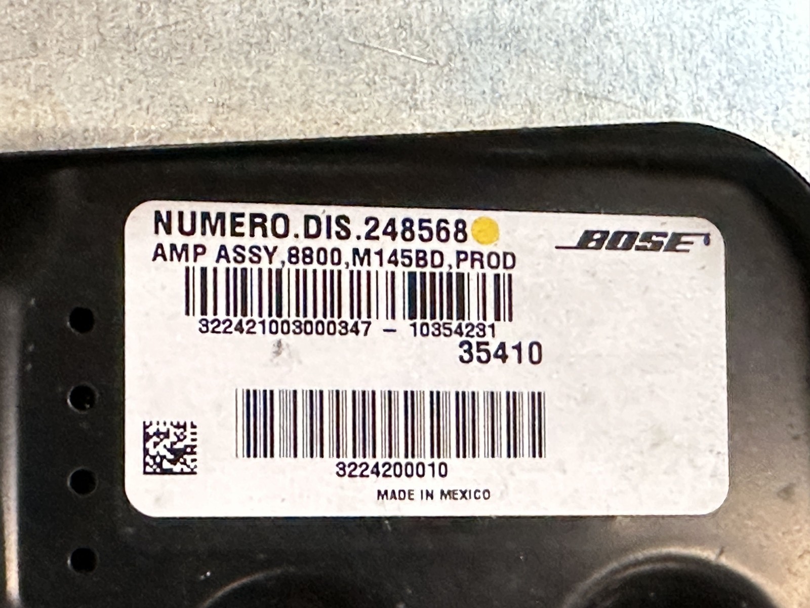 08-19 MASERATI GRANTURISMO AMP AMPLIFIER BOSE AUDIO ID# 248568