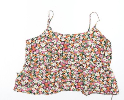 George Damen Mehrfarbig Blumenmuster Viskose Cropped Tank Größe 12 Rundhalsausschnitt