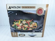 Anolon Advanced Covered 14" Wok Stir and Fry Pan New in Box Free Shipping