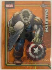 2026 Topps Chrome Marvel Comics MAESTRO Orange Wave Refractor 25/25 #133 Bookend