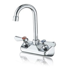 BWE Commercial Kitchen Sink Faucet Wall Mount Two Handles 4 Inch Chrome