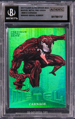 2017 ULTRA CARNAGE PRECIOUS METAL GEMS PMG GREEN MISSING SERIAL