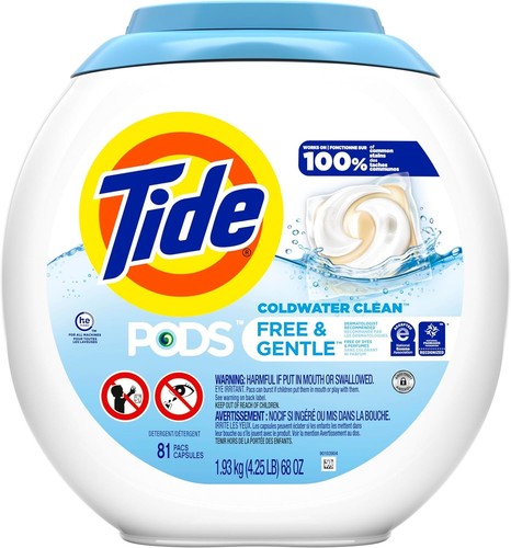 Tide PODS Free & Gentle Laundry Detergent Soap Pacs, 81 Count, PODS... - Picture 11 of 12
