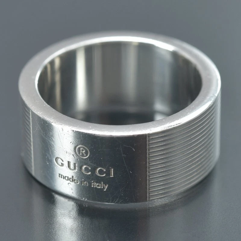 Bague Gucci Logo US5,75 Argent 925 Poli 8,9g Bijoux Accessoires