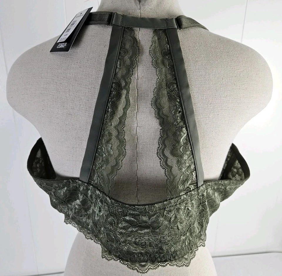 Torrid Curve Push Up Plunge Bra Sz 42D Olive Green Padded Underwire Support NWT - Image 3 of 4
