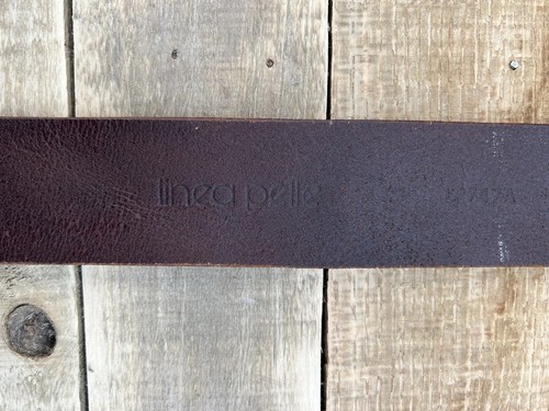 Linea Pelle braun Ledergürtel Damen Medium 2" breite Nähte oval Messingschnalle - Bild 12 von 17