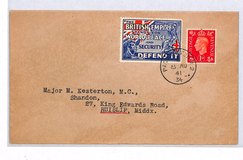 GB WW2 Cover BRITISH EMPIRE *WORLD PEACE* Label 1941 Paddington PATRIOTIC YK343 - Picture 7 of 12