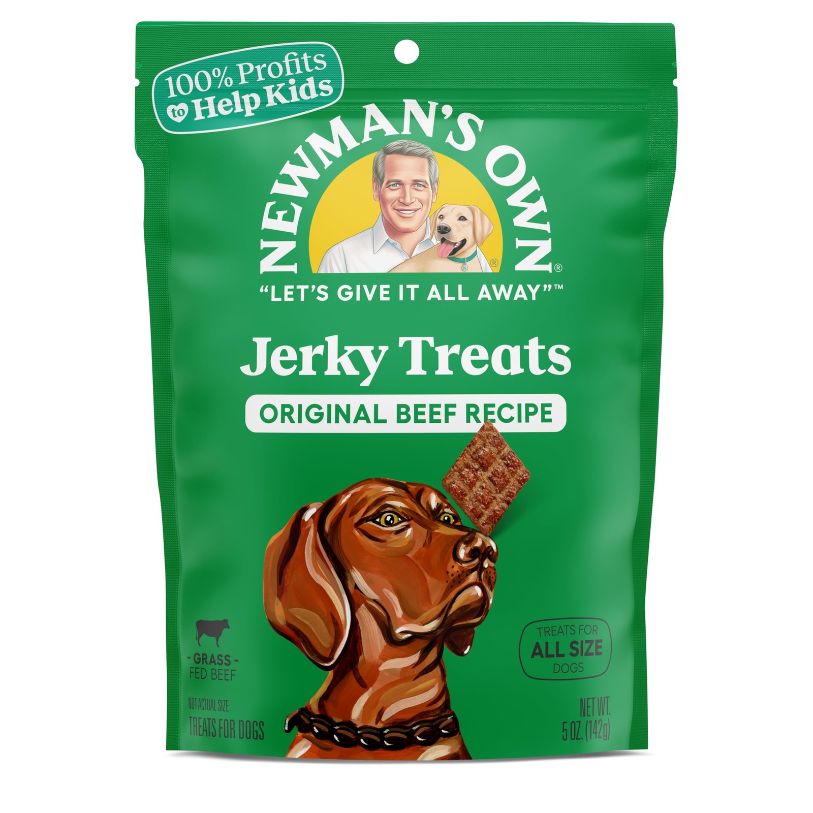 Newman's Own Grain-Free Grass-Fed Beef Jerky Dog Treats - 5o